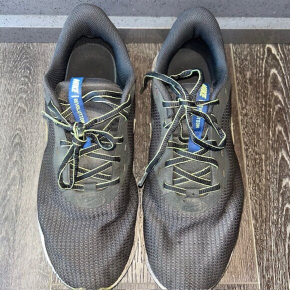 Size 10 - Nike Revolution 5 EXT Dark Smoke Grey Game Royal Neon Green - Picture 5 of 7